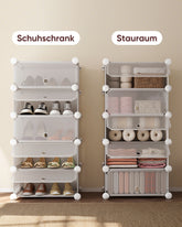 Sekey shoe cabinet with 10 compartments – Modular shoe organizer for up to 20 pairs of shoes, stable & space-saving, incl. hammer & anti-tip device